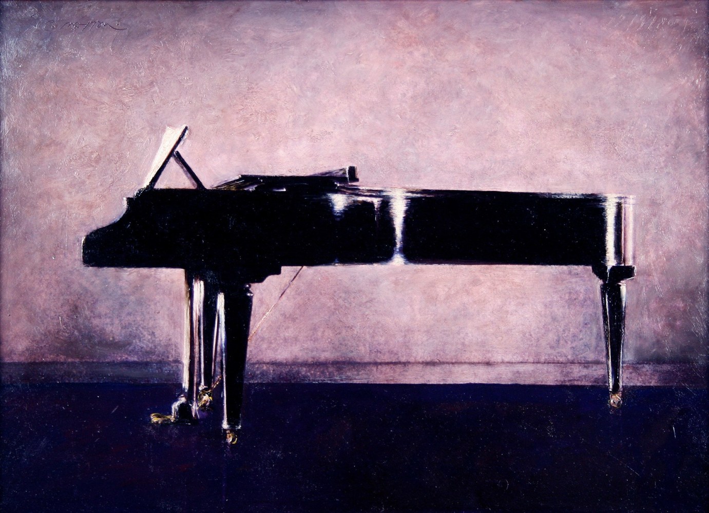 Charles Matton, Le Grand Piano Noir, 2004, oil on paper, 15 3/4 x 11 5/8 inches
