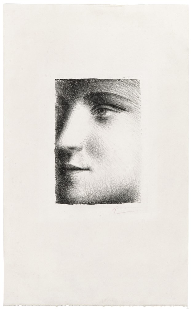 Visage de Marie-Thérèse, 1928 (probably October, Paris) lithograph printed on Japan paper with large margins 7 3/4 x 5 1/2 inches (image) 19 1/8 x 12 inches (sheet) 22 5/8 x 18 5/8 inches (framed) a proof outside the edition of 75