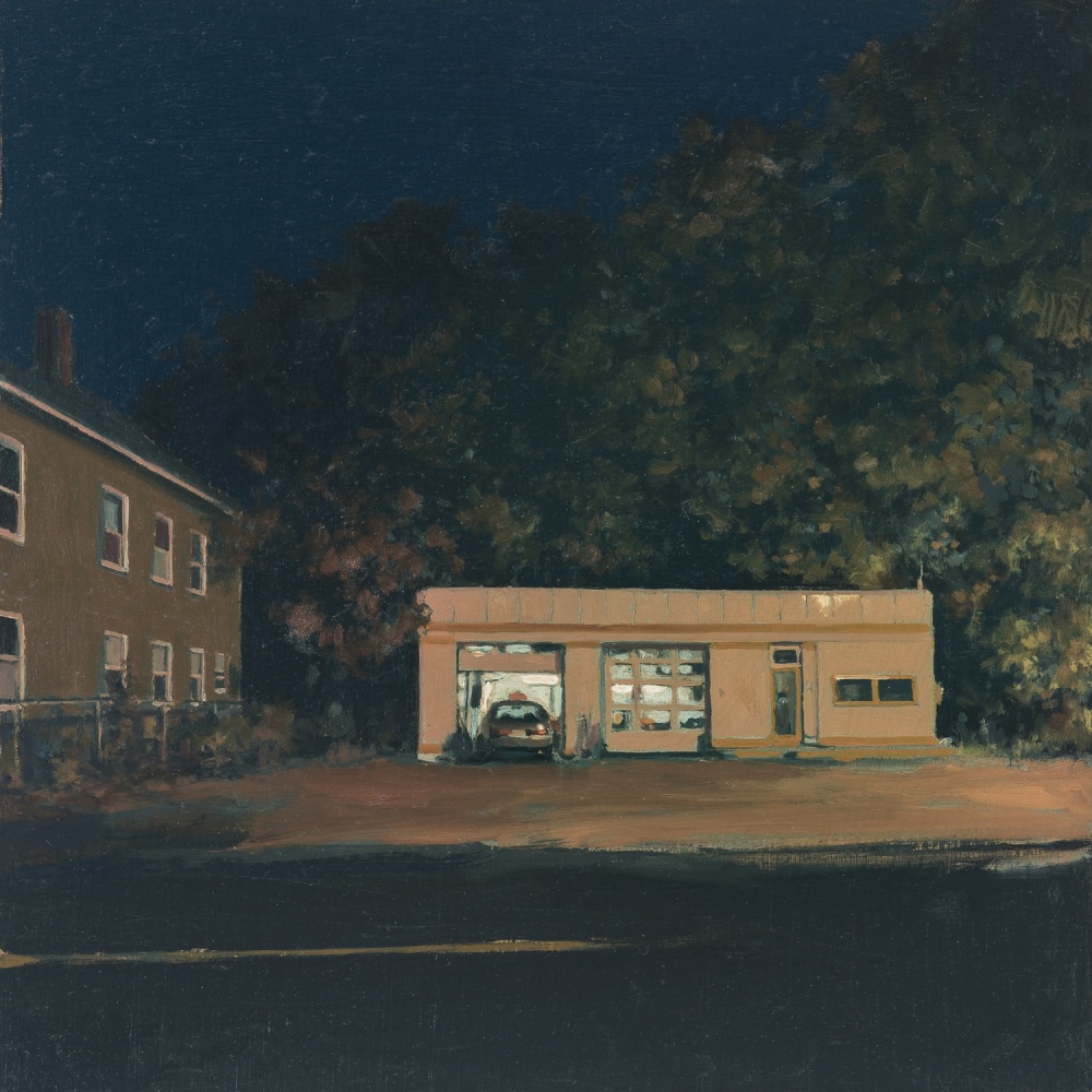 Linden Frederick, Study for Taxi, 2016, oil on panel, 5 x 5 inches