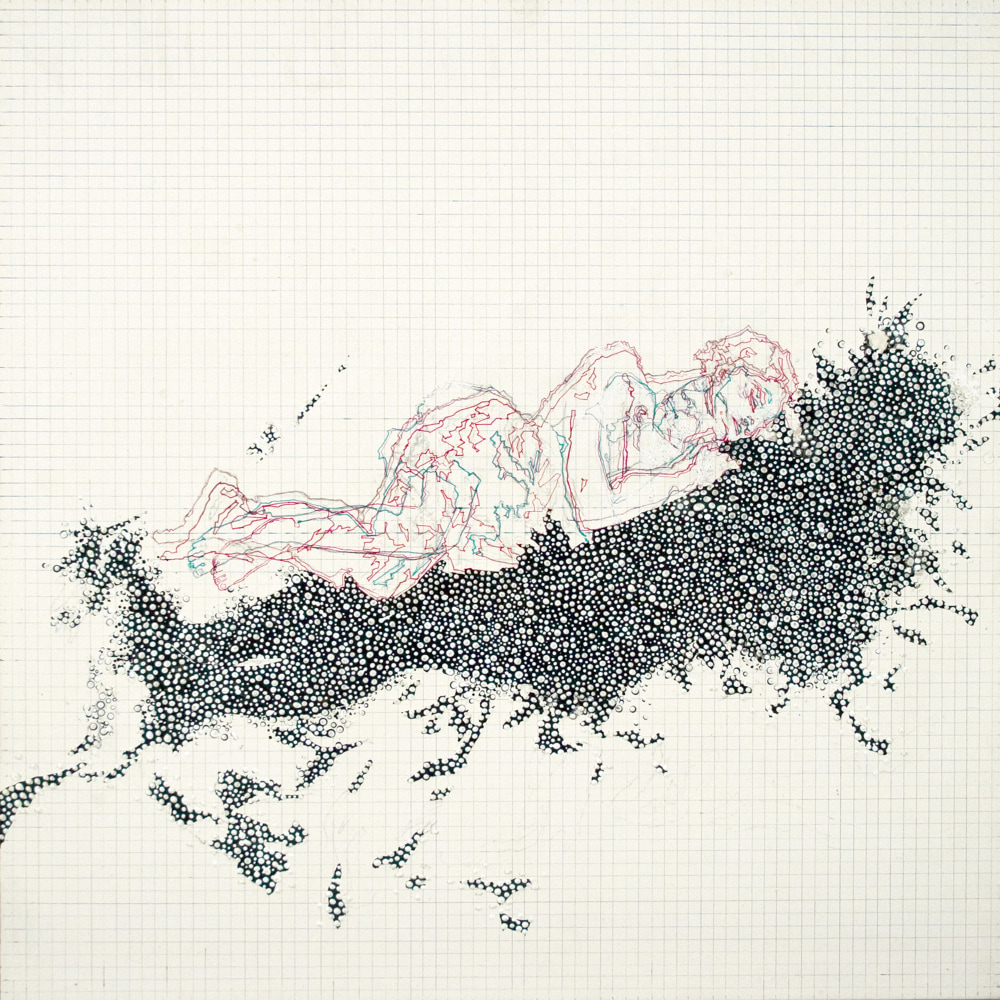 Amélie Chabannes Bride of the Wind #2, 2010 acrylic, ink and tracing paper on wood panel 19 3/4 x 19 3/4 inches