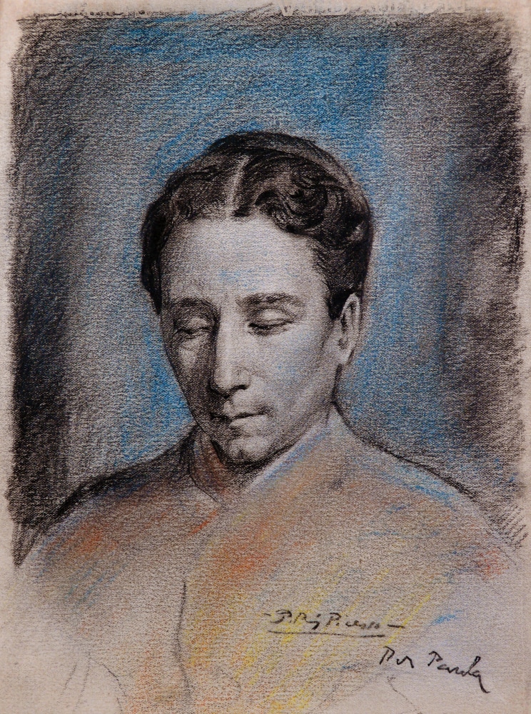 PABLO PICASSO (1881-1973)  Portrait de Femme, c. 1897 colored pencil and charcoal on paper 8 1/8 x 6 1/8 inches Signed and dedicated lower right  &quot;P. Ruiz Picasso for Paula&quot;  Certificate of Authenticity provided by  Maya Widmaier-Picasso