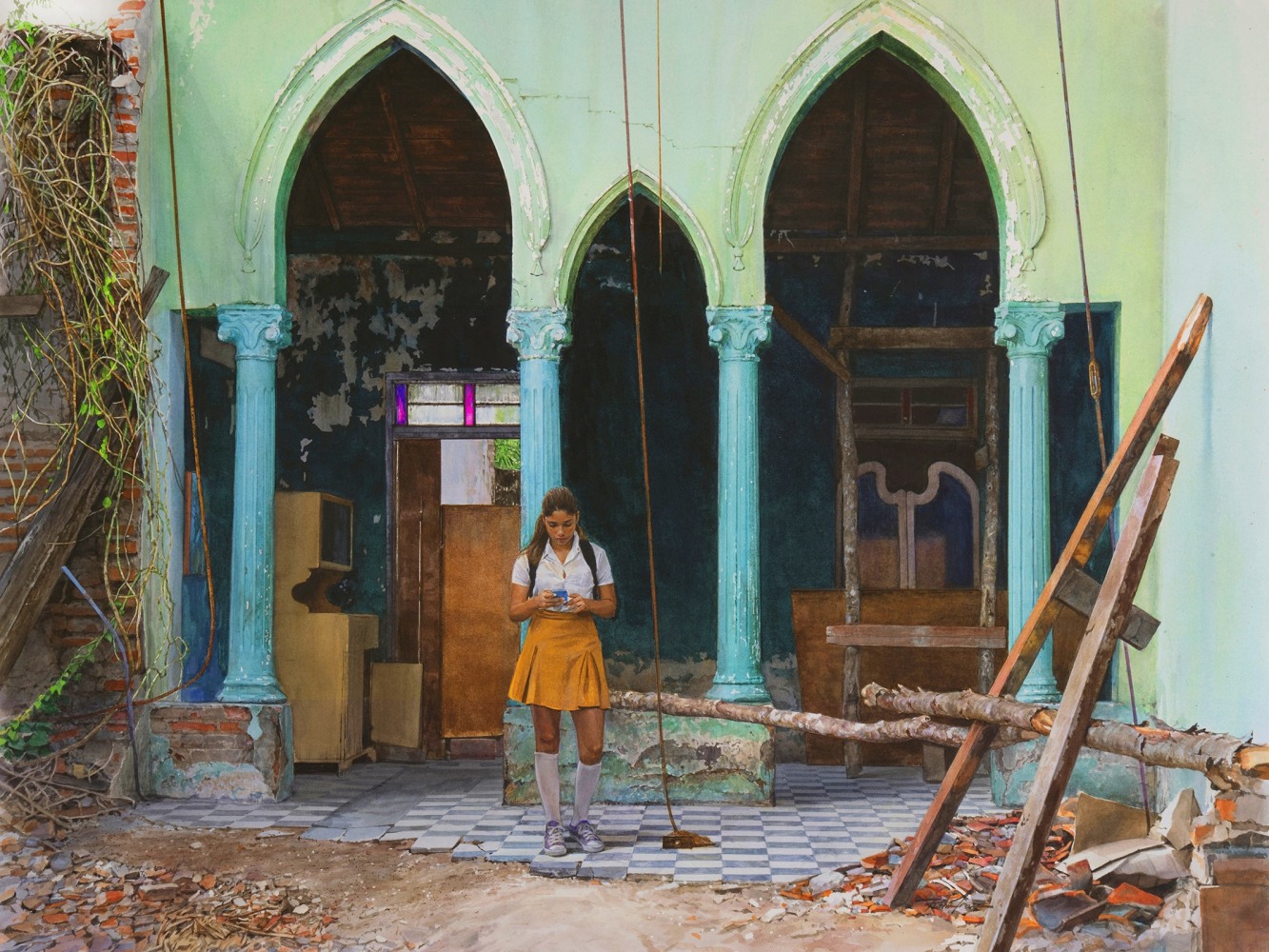 Rance Jones, Fall Forward, 2020, watercolor on paper, 27 x 36 inches