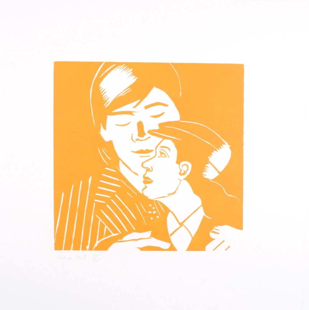 Alex Katz, A Tremor in the Morning: Danny and Laura, 1986, color woodcut, 20 x 20 inches