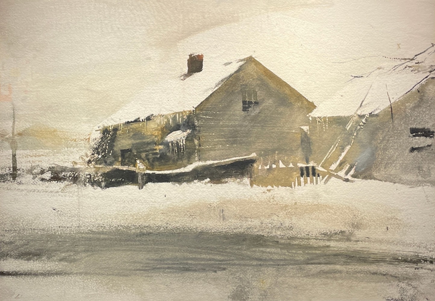 Andrew Wyeth Station Road, 1960 watercolor on paper 19 1/2 x 27 1/2 inches