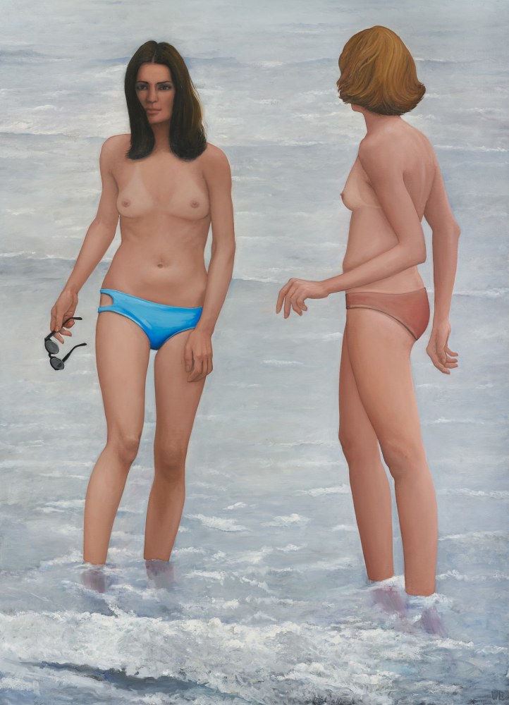 William Beckman, Marseille (Bathers), 2017-2018, oil on canvas, 100 x 72 inches
