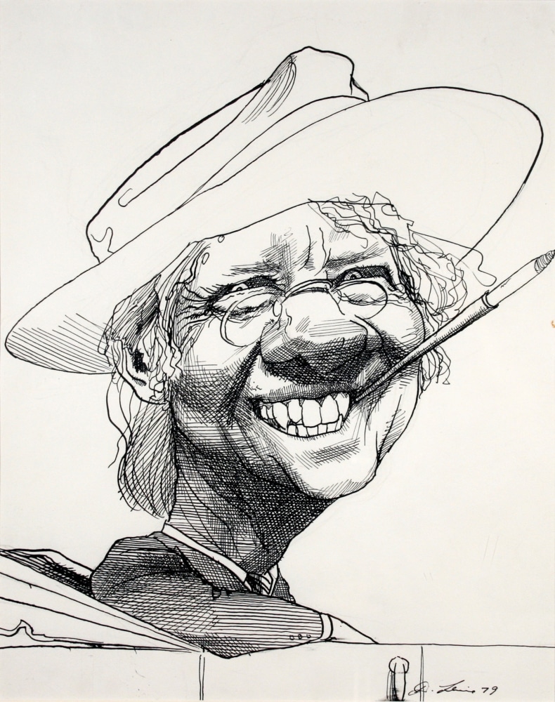 David Levine, Jimmy Carter, 1979, ink on paper, 13 3/4 x 11 inches
