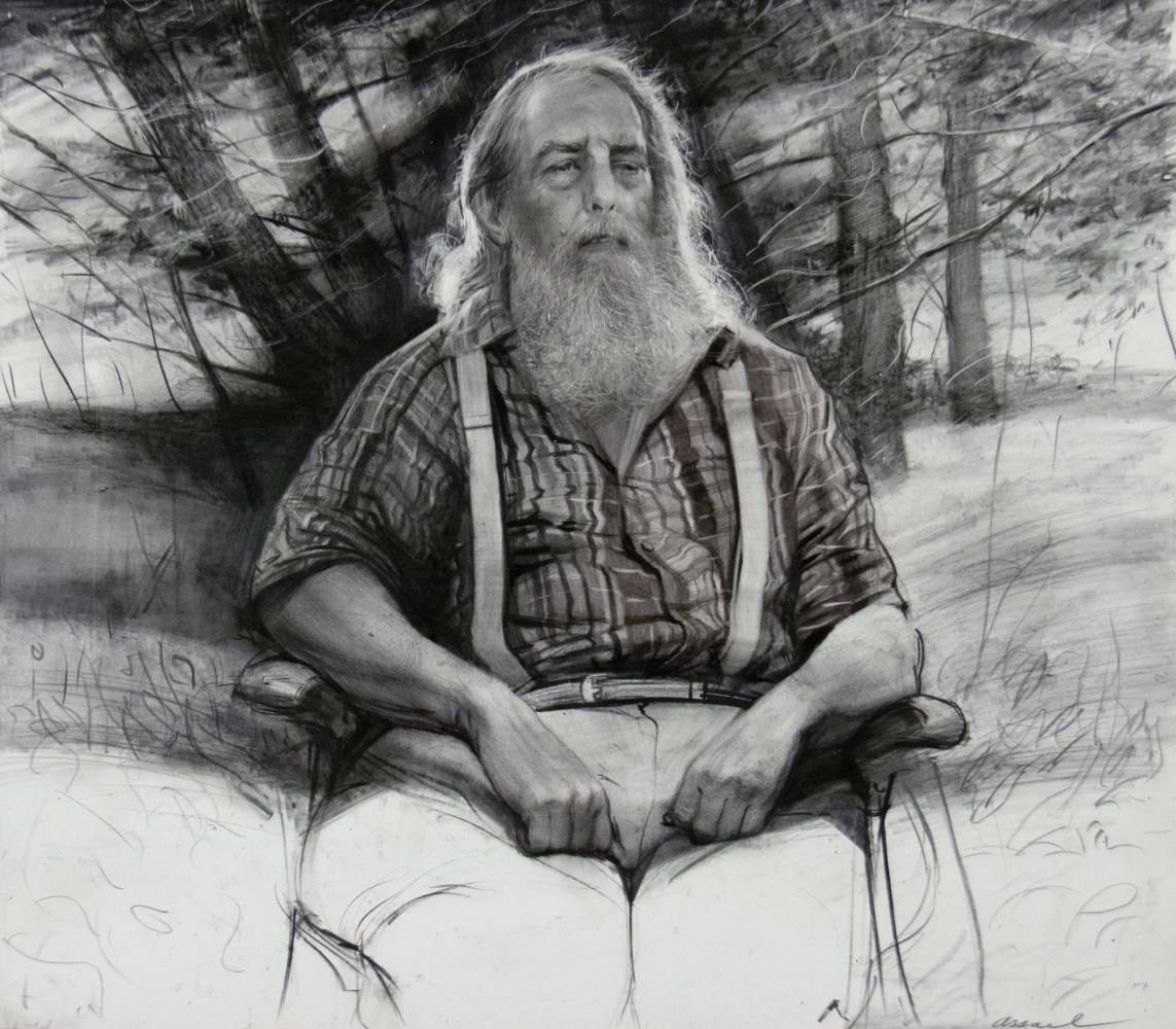 Steven Assael Henry in Central Park, 2020 graphite and crayon on paper 10 7/8 x 12 3/8 inches