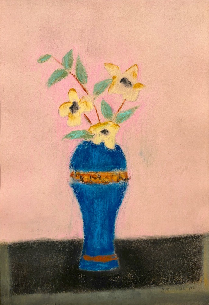 Max Weber, Blue Vase, 1912, pastel on paper, 14 x 10 inches
