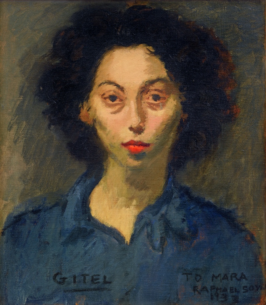 RAPHAEL SOYER Gitel, 1933 oil on canvas 16 x 14 inches