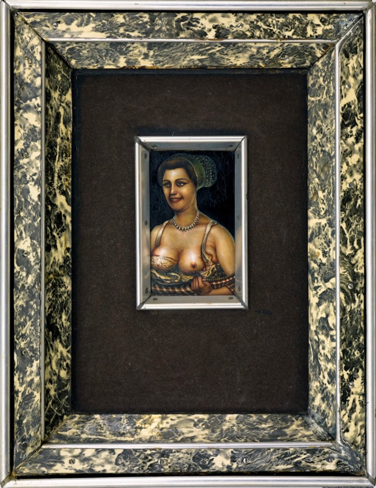 Lady with Jewels, 1969 mixed media on board 6 x 4 inches 18 3/8 x 14 1/4 x 2 1/8 inches (with artist frame)