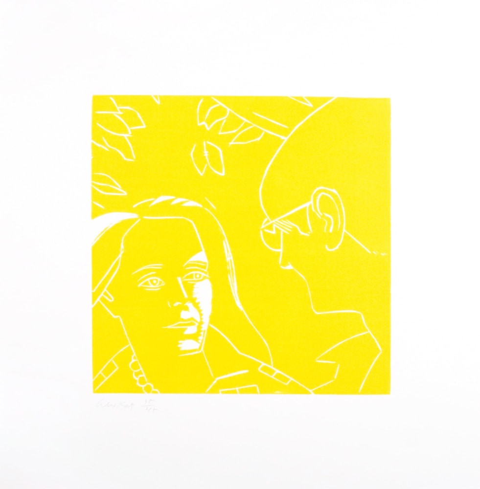 Alex Katz, A Tremor in the Morning: Anda and Dino, 1986, color woodcut, 20 x 20 inches