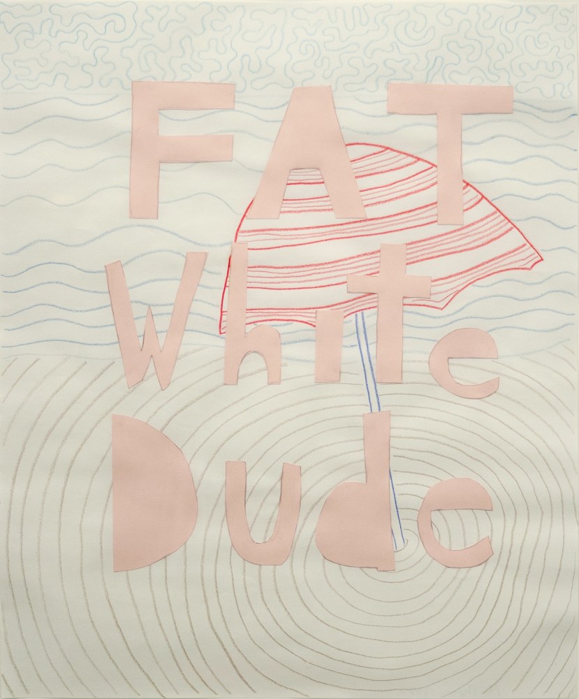 Michael C. Thorpe Fat White Dude, 2022 cardstock and color pencil 17 x 14 inches