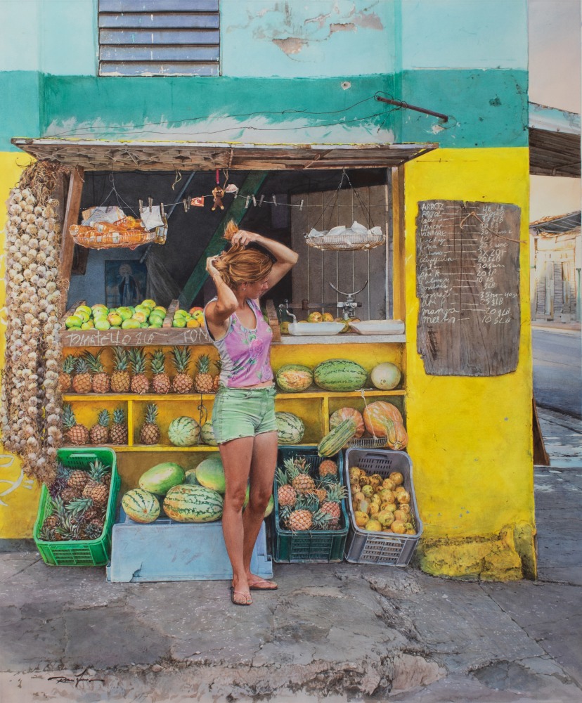 Rance Jones, Yellow, 2023, watercolor on paper, 32 x 25 inches