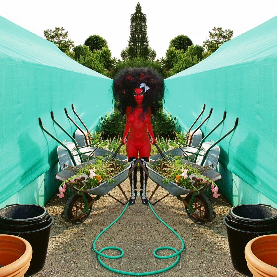 E.V. Day and Kembra Pfahler / Untitled 22, 2012 / 50 x 50 inches / Archival c- print mounted on sintra with white float frame / Edition of 3 / copyright the artists / courtesy of The Hole
