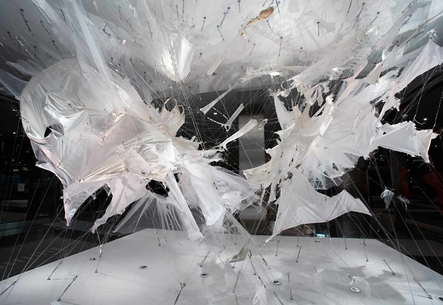 Installation view of "Bride Fight" at Lever House.