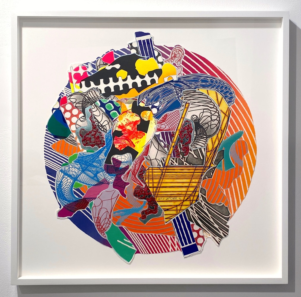 Jundapur, 1996

Lithograph, screenprint, etching, aquatint, relief, stamping on white TGL handmade paper; metalized silver foil

29&amp;nbsp;inch diameter