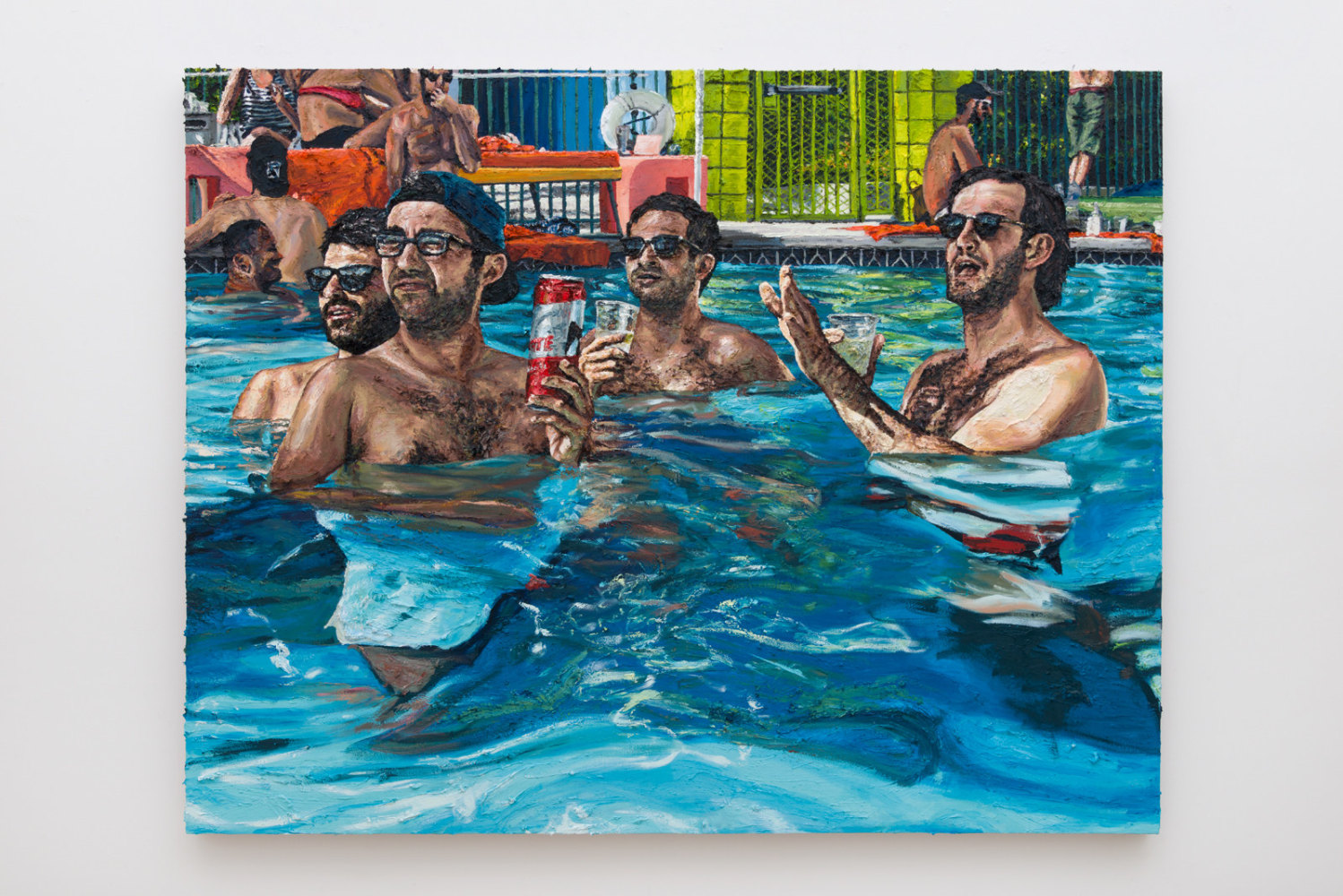 Joey Wolf

4 dudes in pool, 2016

Oil on canvas

55 x 70 inches
