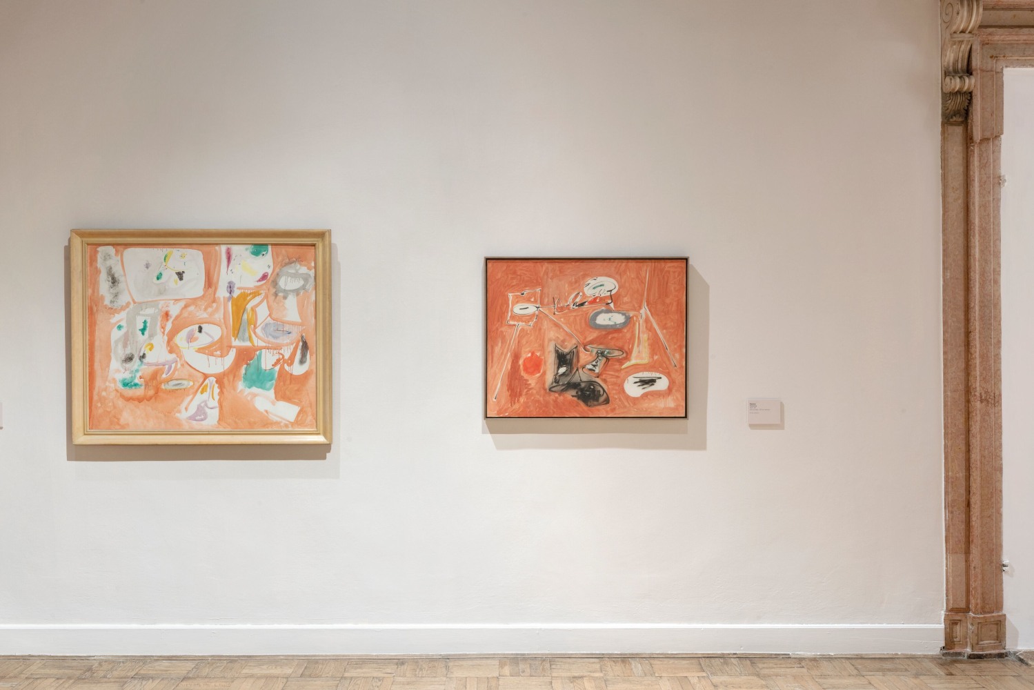 Installation photograph showing two works by Gorky: Anti-Medusa and Untitled (Last Painting)