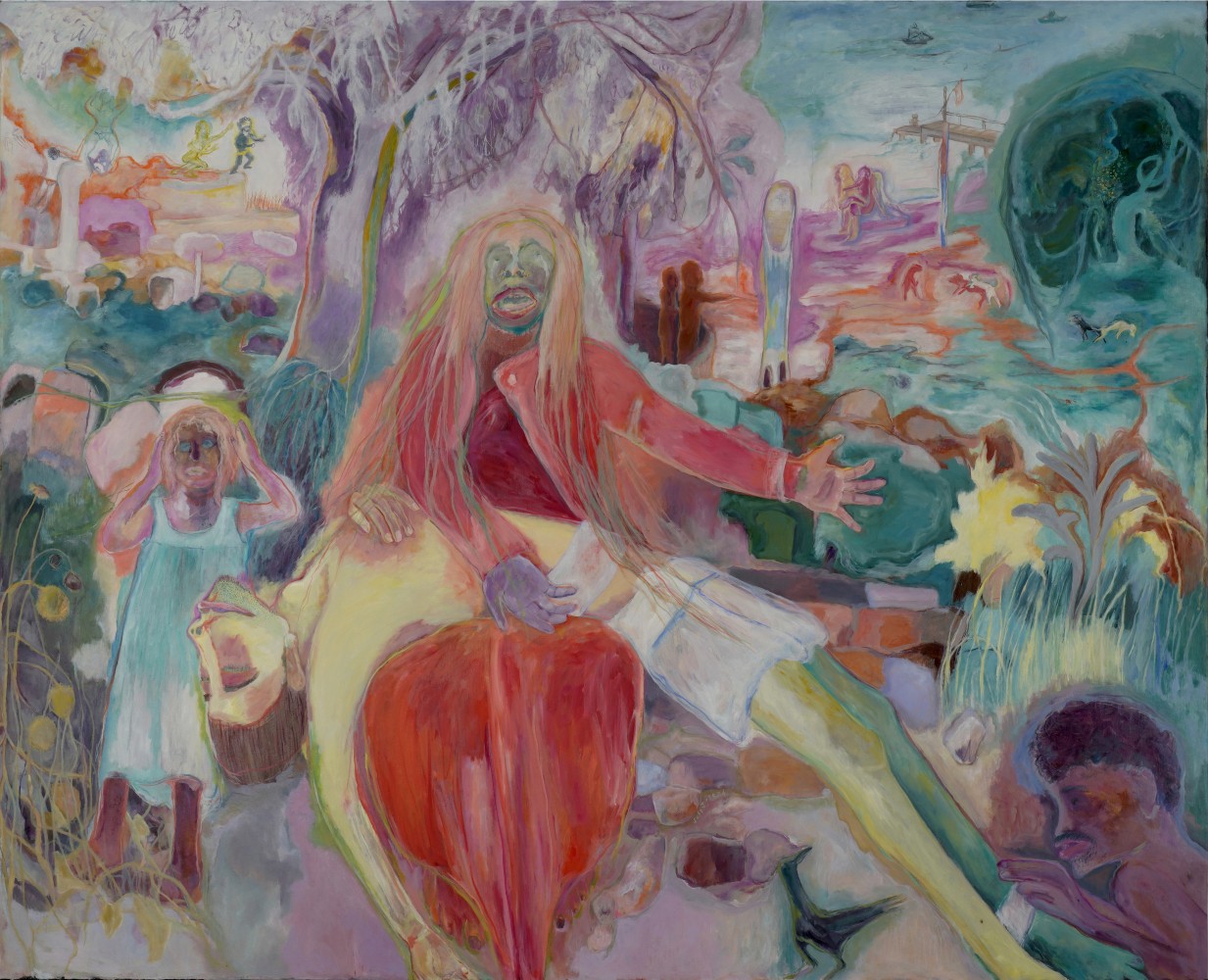 SOSA JOSEPH, Pieta, 2020, oil on canvas, 68 x 84 in / 172.7 x 213.3 cm