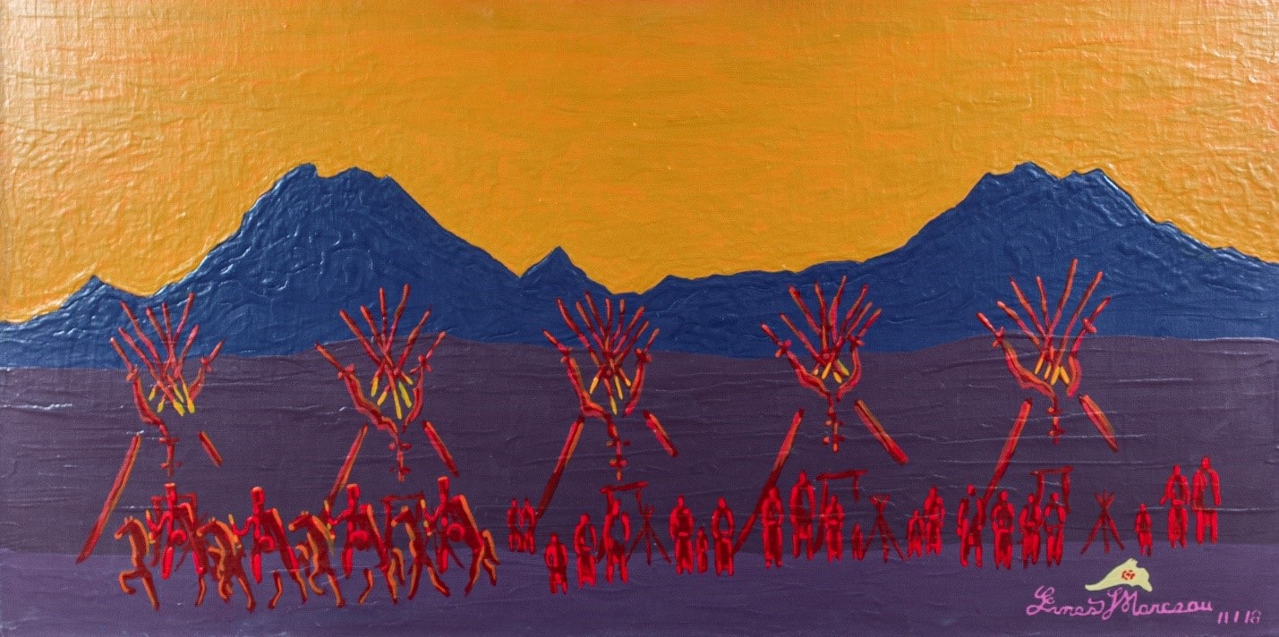 Brings Down the Sun’s War Party Ride Out of Camp