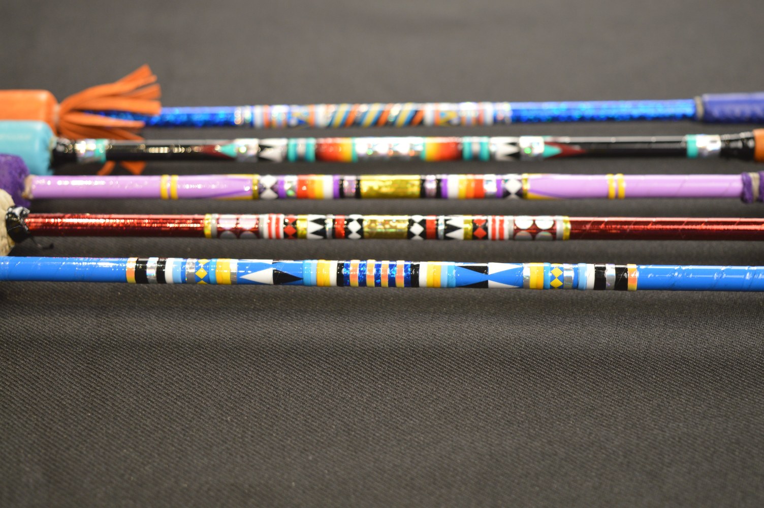 Decorative Accents on&amp;nbsp;Contemporary Drumsticks

Leather, Fiberglass Rods, and Tape

&amp;copy; 2021 Anthony Yahola&amp;nbsp;

&amp;nbsp;