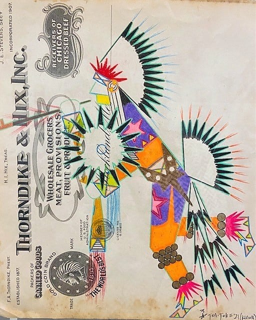 Lead Us in Prayer

Colored pencil on antique ledger paper

&amp;copy; 2022 Beau Tsatoke