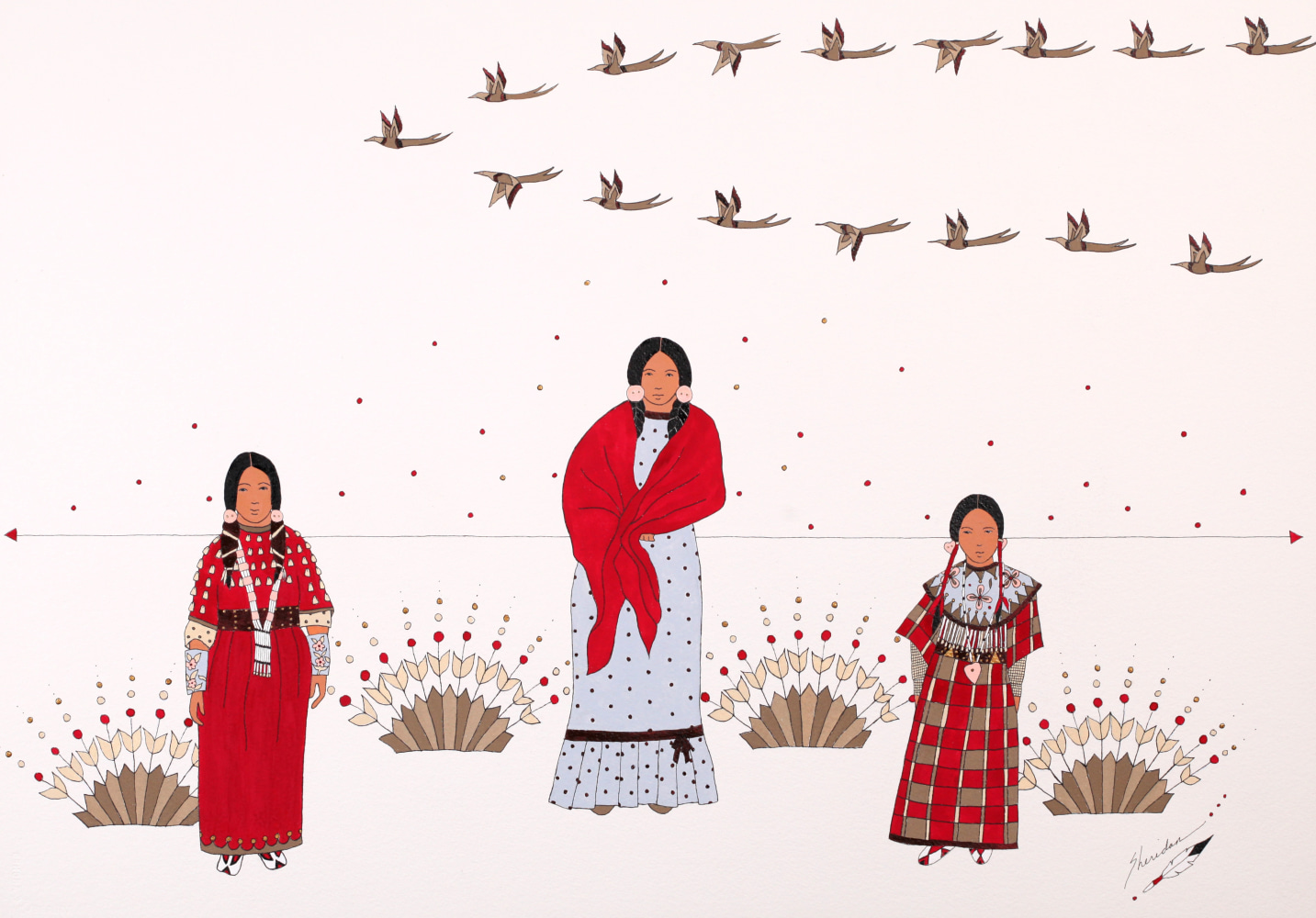 Pytanyetu/ Autumn&amp;nbsp;

Ink and gouache on Arches paper

&amp;copy; 2022 Sheridan MacKnight