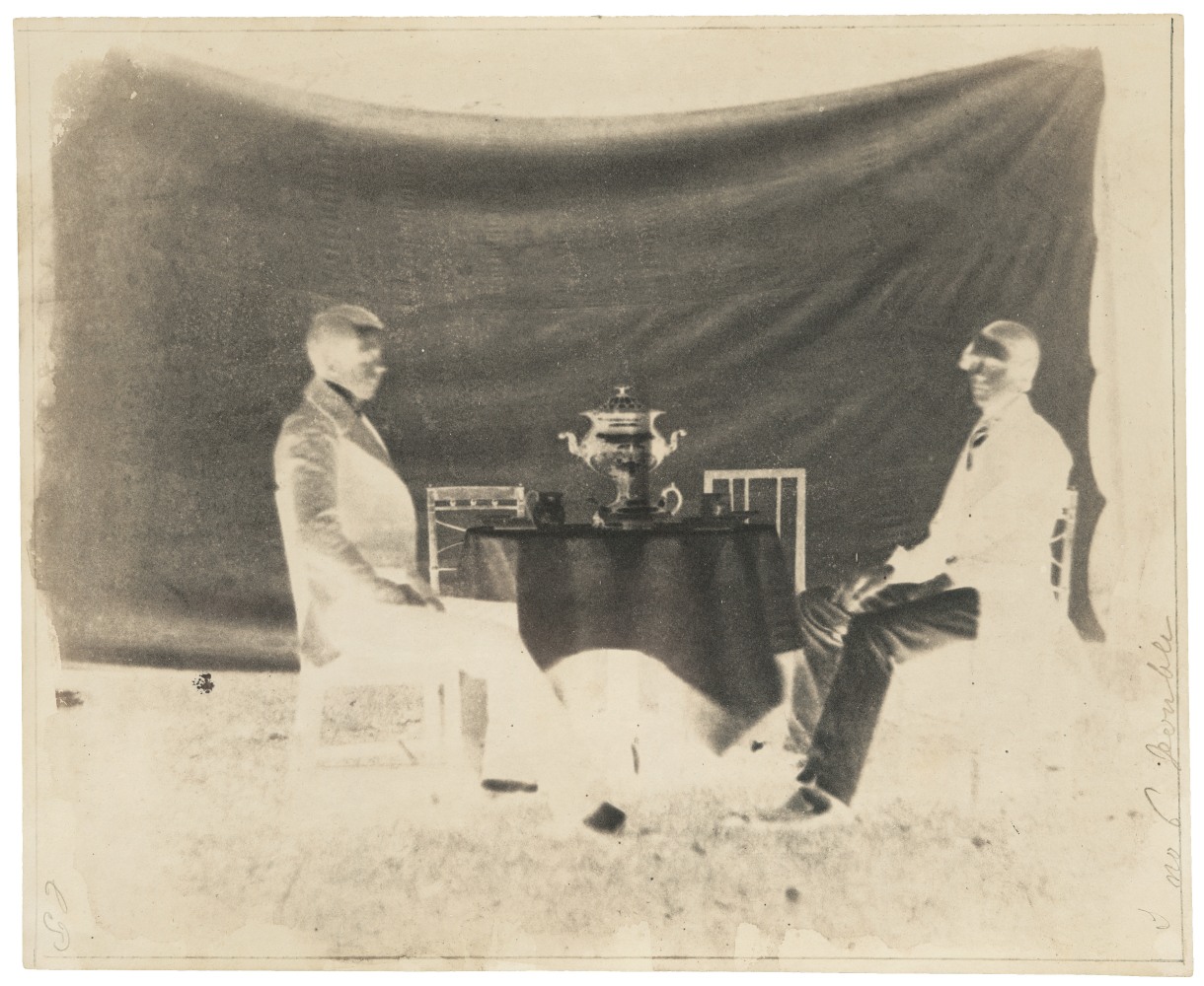 William Henry Fox TALBOT (English, 1800-1877) Charles Porter and another man, circa 1843 Calotype negative 18.8 x 22.9 cm Ruled at edges, inscribed &quot;C.P.&quot; and &quot;n. 6 Double&quot; in pencil