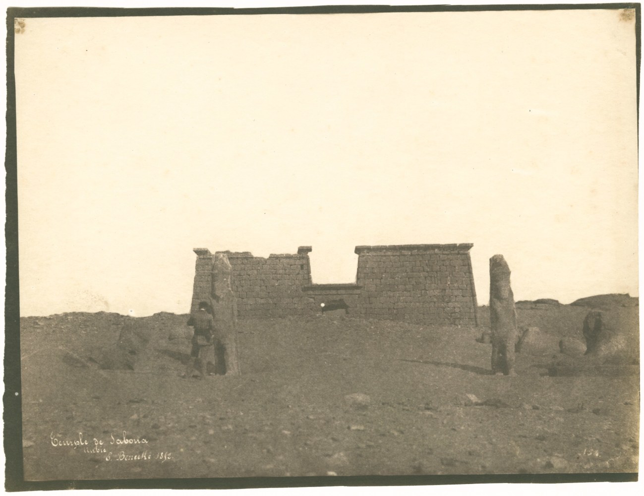 Ernest Benecke (English, 1817-1894) &quot;Temple de Saboua, Nubie&quot;, 1852, Salt print from a paper negative, 16.1 x 21.7 cm on 16.8 x 22.1 cm paper