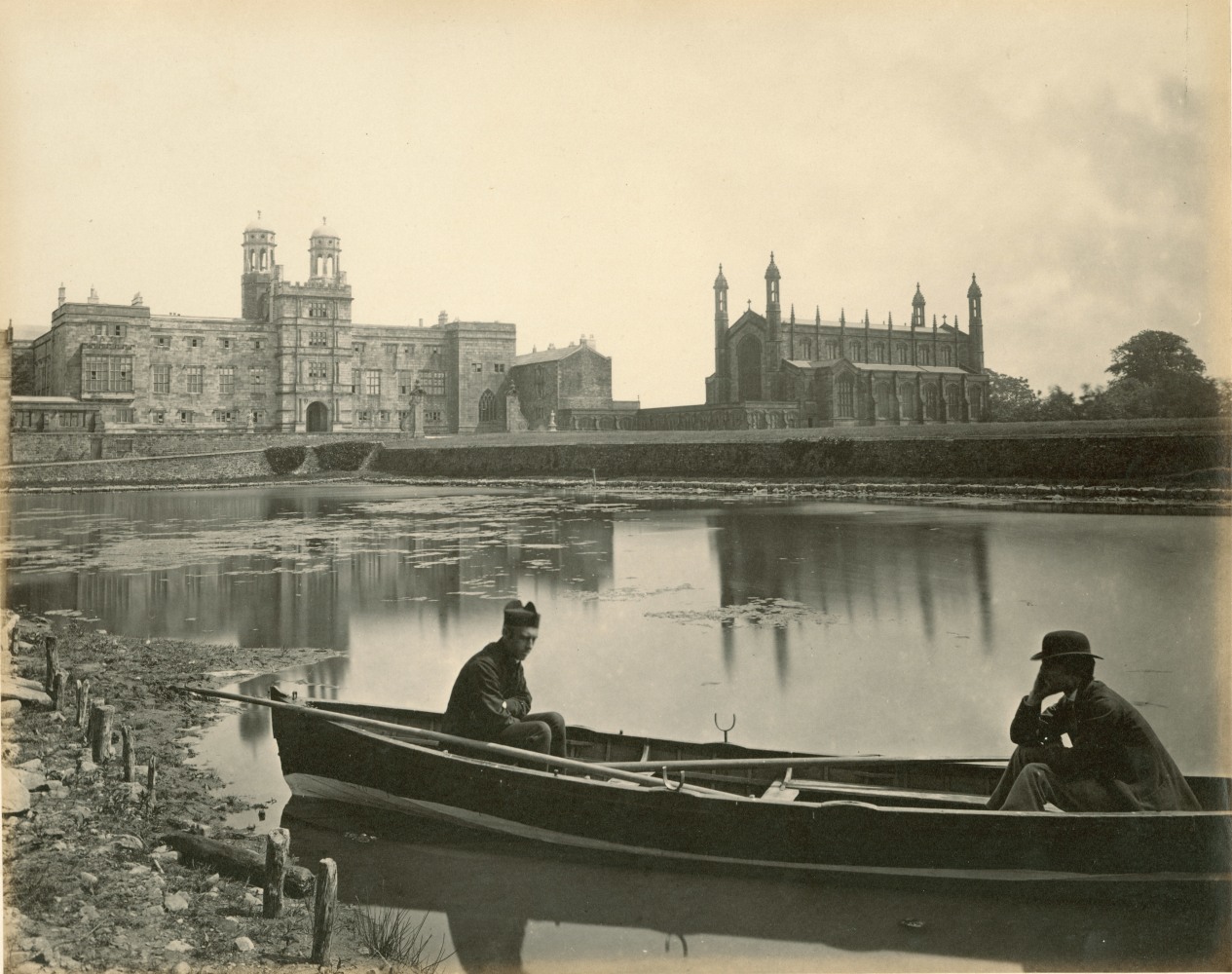The 12th Lord William PETRE (English, 1817-1884) Boating, Stonyhurst College, Lancashire, 1860s Albumen print 23.3 x 29.1 cm mounted on 32.2 x 38.3 cm paper Blindstamp &quot;William Petre / Essex / Thorndon Hall&quot; on mount