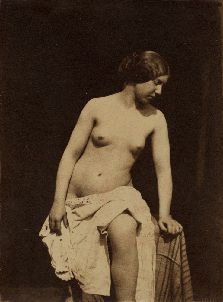 Julien VALLOU DE VILLENEUVE (French, 1795-1866) Standing nude, 1853-1854 Coated salt print from a paper negative 15.3 x 11.4 cm