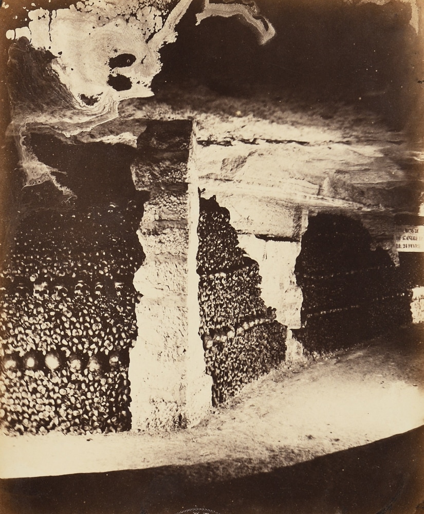 NADAR (Gaspard-Félix Tournachon) (French, 1820-1910) Catacombs of Paris “Hallucinations of shadow, light and collodion,&quot; 1862 Albumen print 23.0 x 19.0 cm