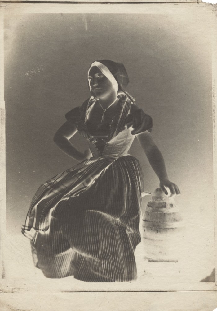 Julien VALLOU DE VILLENEUVE (French, 1795-1866) The milkmaid, circa 1852 Paper negative 16.5 x 12.8 cm