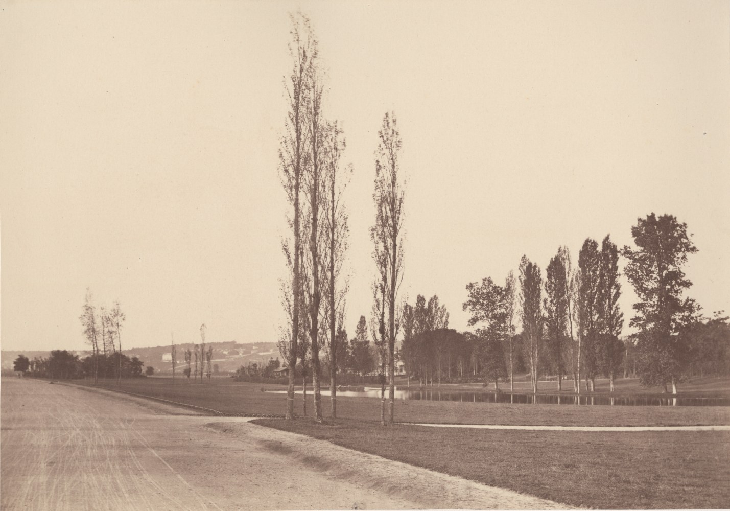 Charles MARVILLE (French, 1813-1879) Paysage du Bois de Boulogne, 1858 Albumen print from a collodion negative 25.0 x 35.8 cm mounted on 41.0 x 58.0 cm paper
