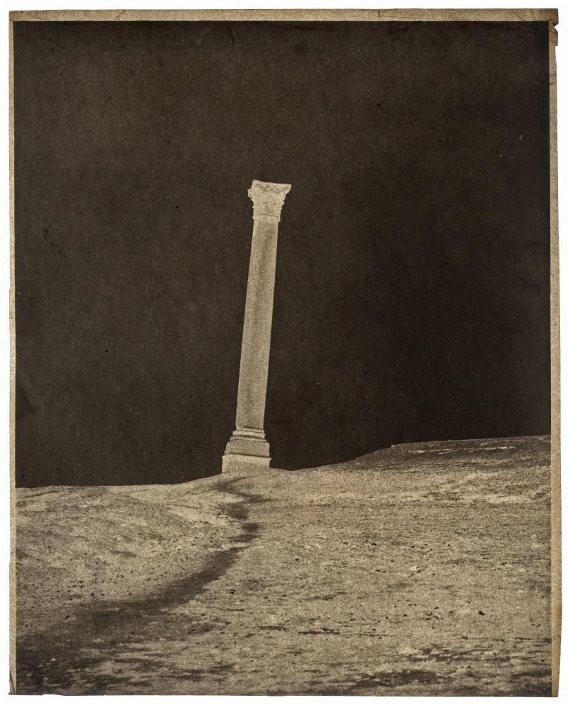 John Beasley GREENE (American, born in France, 1832-1856) Pompey's Pillar, Alexandria, 1853-1854 Waxed paper negative 30.5 x 24.5 cm