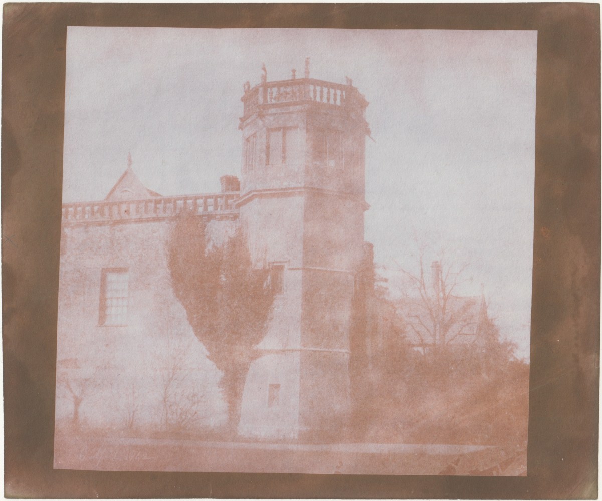 William Henry Fox TALBOT (English, 1800-1877) Sharington's Tower, Lacock Abbey, 6 April 1842 Salt print from a calotype negative 16.8 x 17.8 cm on 18.8 x 22.5 cm paper Dated by Talbot in the negative