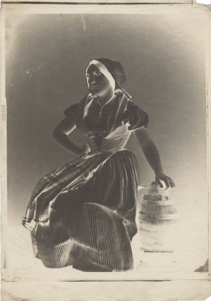 Julien VALLOU DE VILLENEUVE (French, 1795-1866) The milkmaid, circa 1852 Paper negative 16.5 x 12.8 cm on 19.5 x 13.7 cm paper