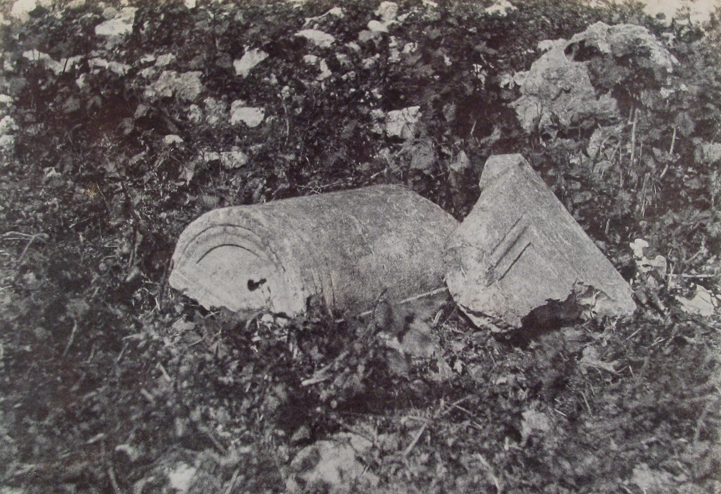 Auguste SALZMANN (French, 1824-1872) &quot;Jerusalem, Tombeau des Rois de Juda, Couvercle d'un sarcophage&quot;, 1854-1856 Blanquart-Evrard process salt print from a paper negative 23.5 x 33.7 cm