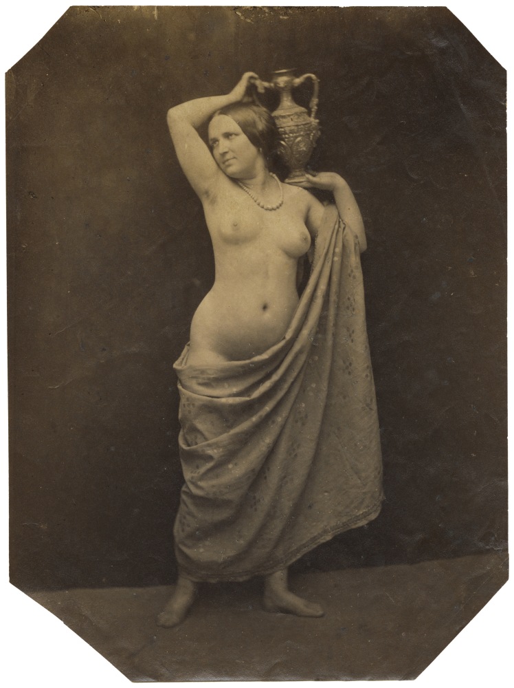 Félix-Jacques Antoine MOULIN (French, 1802-after 1875) &quot;Emma&quot; with Ziegler vase, 1953 Coated salt print from a glass negative 21.7 x 16.1 cm, corners clipped