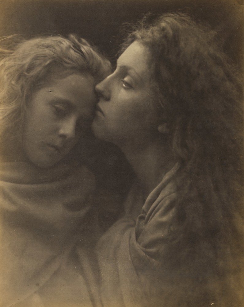 Julia Margaret CAMERON (English, born in India, 1815-1879) &quot;The Kiss of Peace&quot;, 1869 Albumen print from a collodion negative 35.1 x 28.1 cm