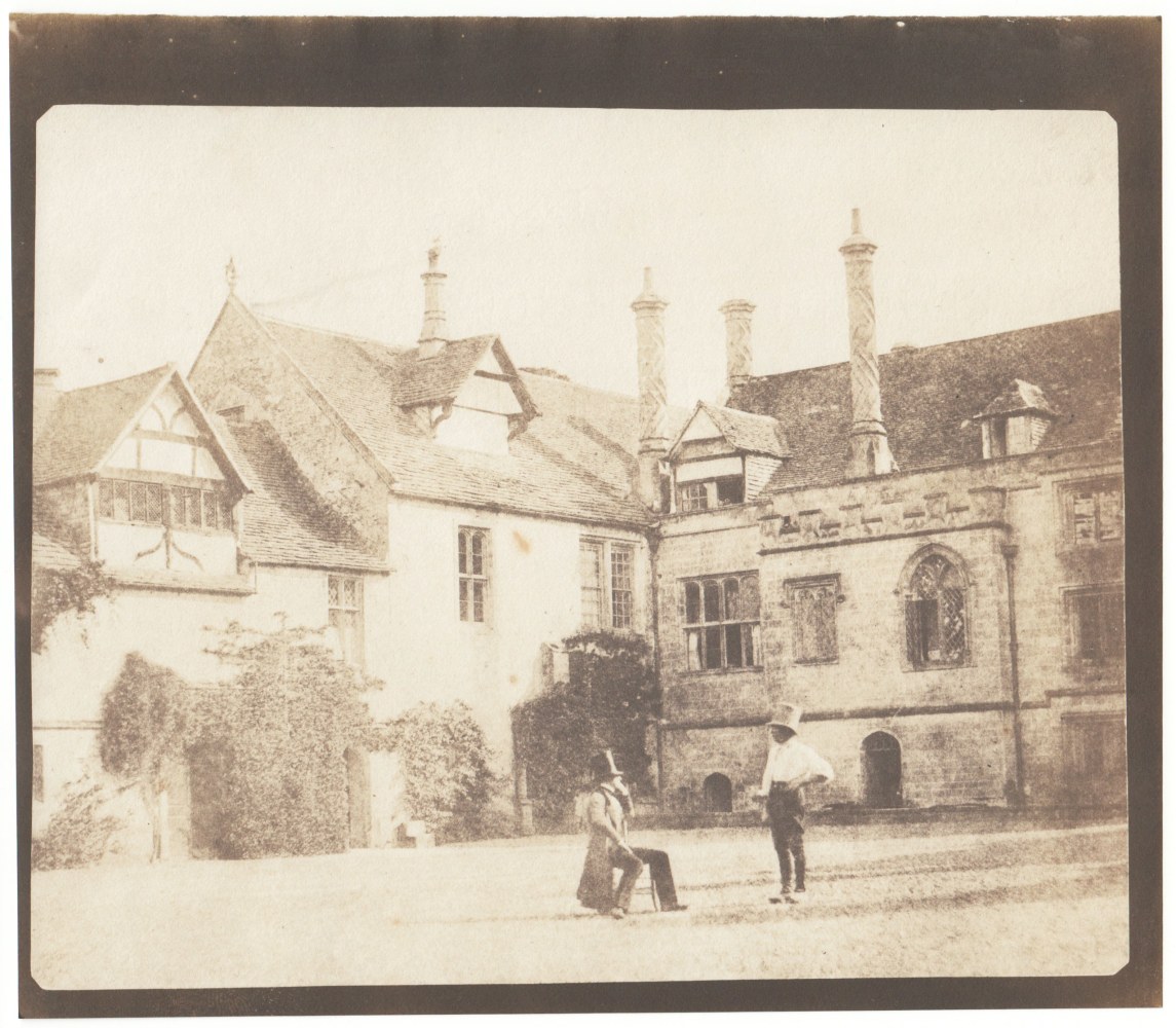 William Henry Fox TALBOT (English, 1800-1877) Talbot converses with an Acolyte in the North Courtyard of Lacock Abbey, 1841-1844 Salt print from a calotype negative 15.9 x 20.0 cm on
