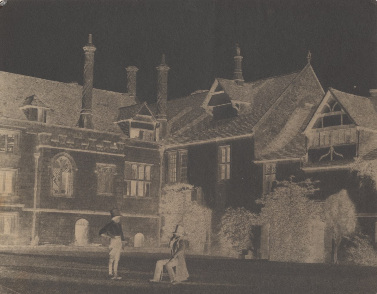 William Henry Fox TALBOT (English, 1800-1877) Talbot converses with an Acolyte in the North Courtyard of Lacock Abbey, 1841-1844 Calotype negative, waxed 15.9 x 20.0 cm