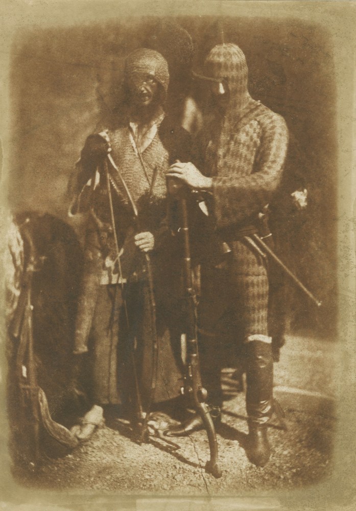 David Octavius HILL &amp; Robert ADAMSON (Scottish, 1802-1870 &amp; 1821-1848) Afghans or Circassian armour, Mr. Lane and Mr. Peddie, 1843-1847 Salt print from a calotype negative 21.2 x 14.9 cm