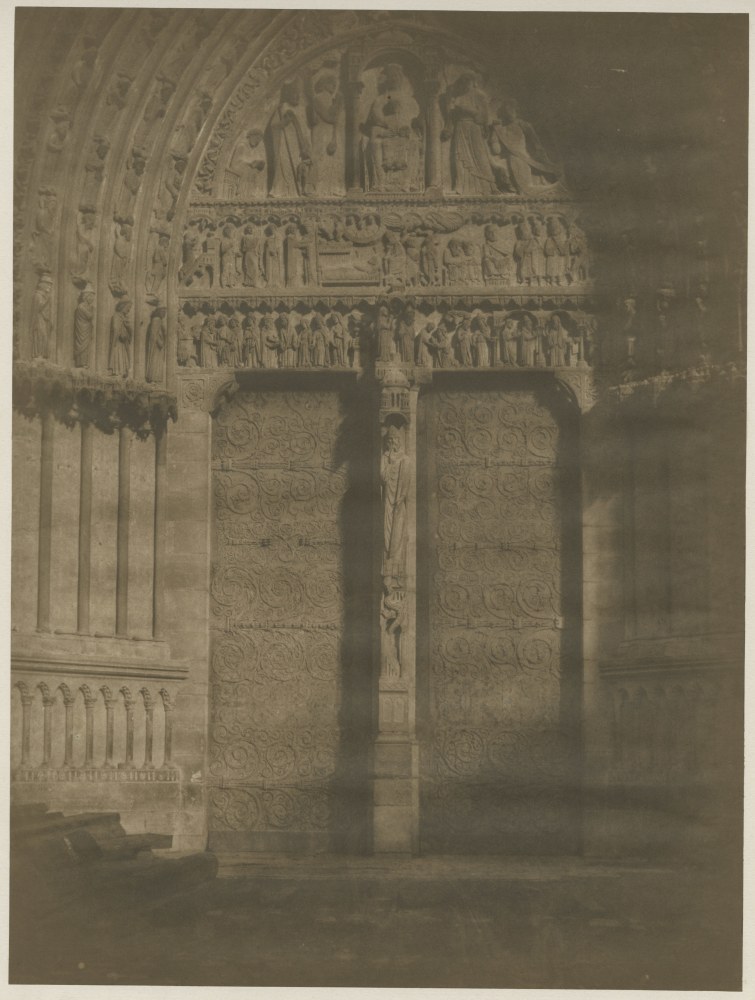 Gustave LE GRAY (French, 1820-1884) Portail Ste. Anne, Notre-Dame de Paris, early 1850s Salt print from a waxed paper negative 36.1 x 27.2 cm mounted on 47.2 x 35.0 cm paper