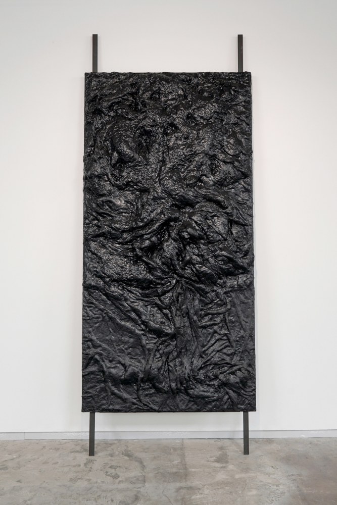 Helmut Lang
Untitled, 2012
tar, sheepskin, plywood and steel&amp;nbsp;
121 3/4 x 48 1/2 x 4 inches (309 x 123 x 10 cm)&amp;nbsp;
SW 16024