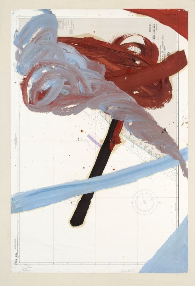 Julian Schnabel
Port Shepstone, 2007
oil on map mounted on linen
53 1/2 x 36 inches (136 x 91,4 cm)
56 7/8 x 39 1/8 inches (144,5 x 99 cm) frame
SW 07490
