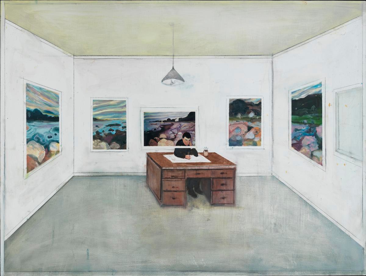 William Wegman
Inside Outside, 2014
oil and postcard on wood panel
30 x 40 inches (76 x 101,5 cm)
SW 16047