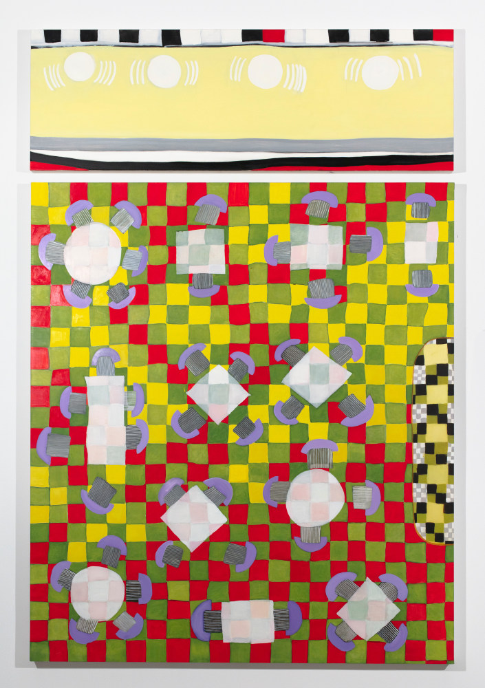 Kim&amp;nbsp;Dingle
Sidewalk Service - Restaurant Mandala, 2012/2020
oil on canvas
diptych; 86 x 60 inches (218,4 x 152,4 cm) overall
SW 20013a-b