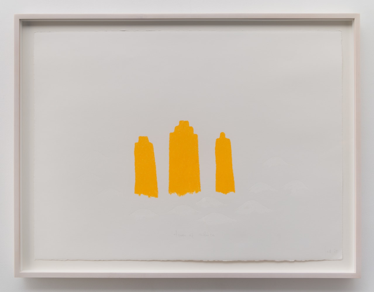 Wolfgang&amp;nbsp;Laib
Towers of Silence, 2025
pencil and oil pastel on Arches paper
22 1/4 x 30 1/8 inches (56,5 x 76,5 cm)
23 3/8 x 33 1/4 x 1 5/8 inches (59,4 x 84,5 x 4,1 cm) frame