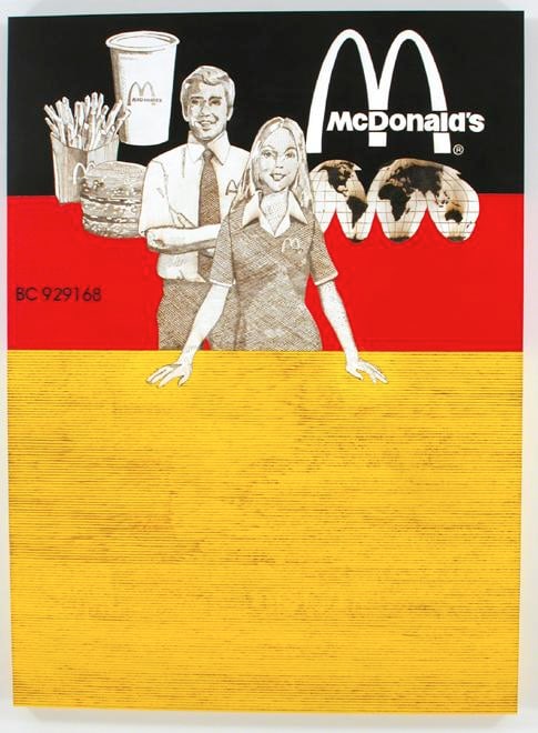 Tom Sachs
McDonald&amp;#39;s Stock Certificate (large version), 2004
synthetic polymer on wood panel
90 x 66 inches (228,6 x 167,6 cm)
SW 04184
Private Collection